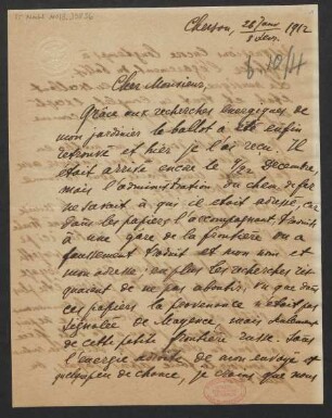 Brief an B. Schott's Söhne : 08.02.1912