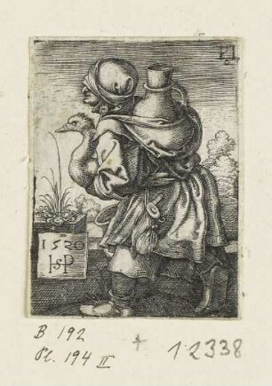 Zum Markt gehende Bäuerin