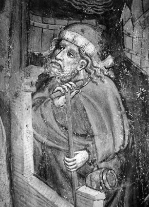 Die Anbetung des Christuskindes : Die Anbetung des Christuskindes. Fresko (um 1440). Glanegg-Sankt Gandolf, Pfarrkirche