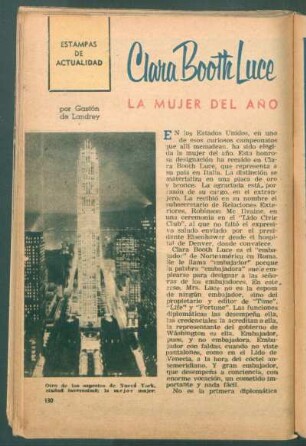 Clara Booth Luce, la mujer del año : Estampas de actualidad