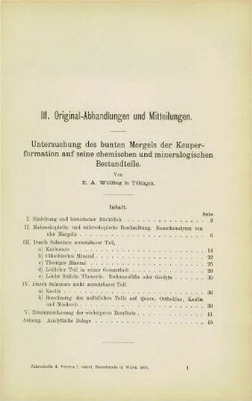 Untersuchung des bunten Mergels der Keuperformation auf seine chemischen und mineralogischen Bestandteile