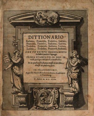 Dittionario ital. franc. tedesco latino e