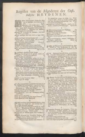 Register van de afgoderye der Oost-Indische heydenen