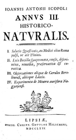 Annus 3: I. Solutio Quaestionis, an Medici olim Roma pulsi, ut ait Plinius ...