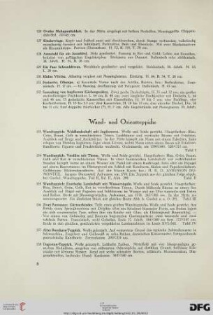 Wand-und Orientteppiche (Nr. 133-138)