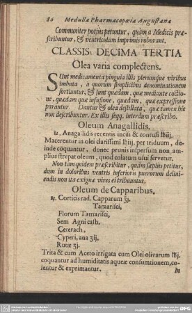 Classis Decima Tertia Olea varia complectens