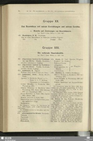 Gruppe XXI. Die nationale Hausindustrie