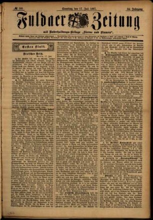 Erste Ausgabe vom Samstag, den 17. Juli 1897.