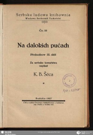 3: Na dalokích pu´cach : přednoškow ... d´zěl