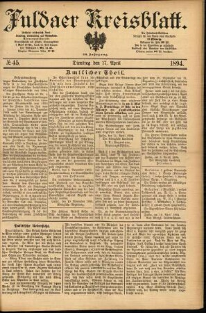 Ausgabe vom Dienstag, den 17. April 1894.