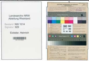 Entnazifizierung Heinrich Eickeler , geb. 23.03.1902 ()