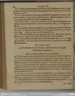 Caput VI. Alterum Eiusdem Sententiae Fundamentum proponitur: Universalis Christi satisfactio