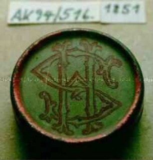 Blechdose mit Monogramm-Stempel "HS"?