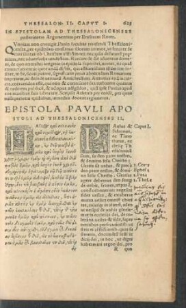 Epistola Pauli Apostoli Ad Thessalonicenses II.