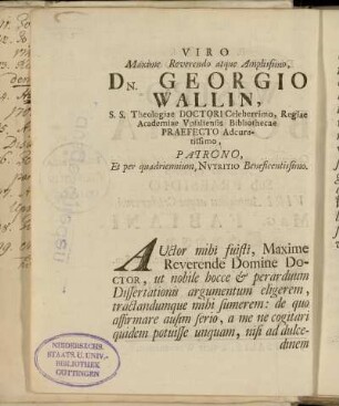 ... Dn. Georgio Wallin ...