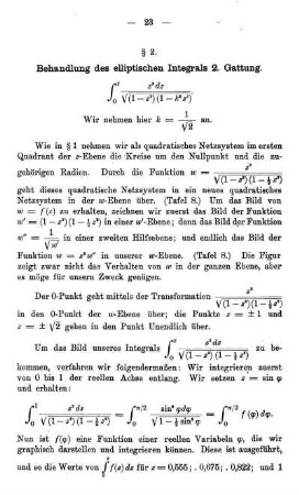 § 2. Behandlung des elliptischen Integrals 2. Gattung.