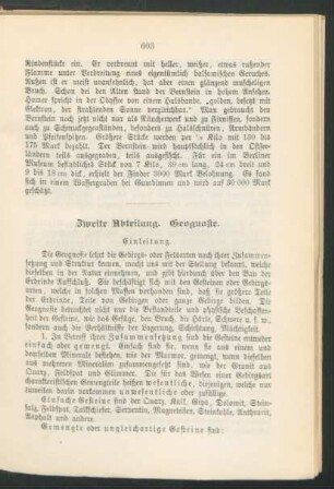 Zweite Abteilung. Geognosie.