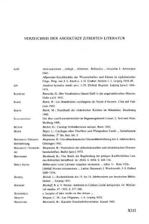 Verzeichnis der abgekürzt zitierten Literatur