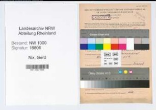 Entnazifizierung Gerd Nix, geb. 05.06.1913 (Ingenieur)