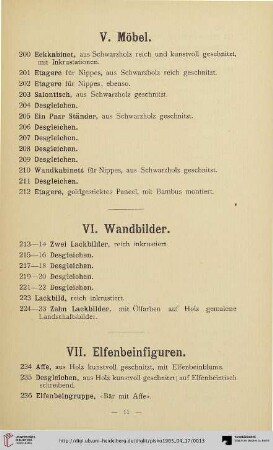 V. Möbel (Nr. 200-212)