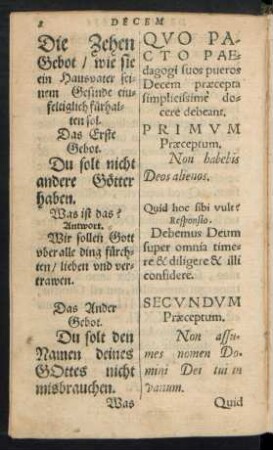 Die Zehen Gebot/ wie sie ein Hausvater seinem Gesinde einfeltiglich fürhalten sol.