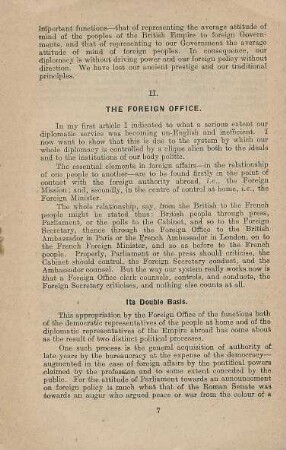 II. The foreign office