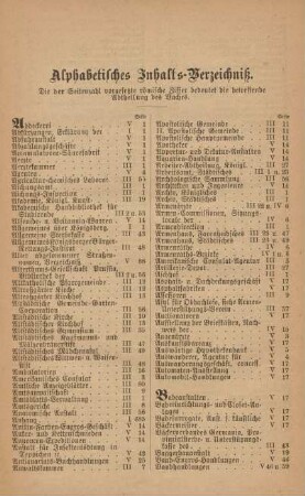 Alphabetisches Inhalts-Verzeichniß