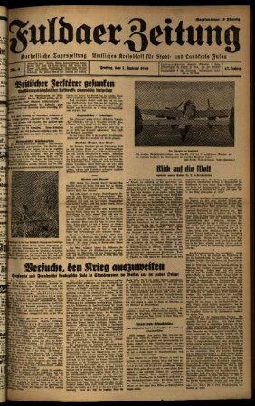 Ausgabe vom Freitag, den 05. Januar 1940.