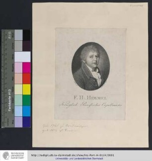 F. H. Himmel : Königlich Preussischer Capellmeister