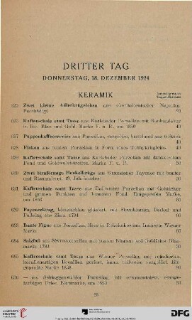 Keramik (Nr. 625-661)