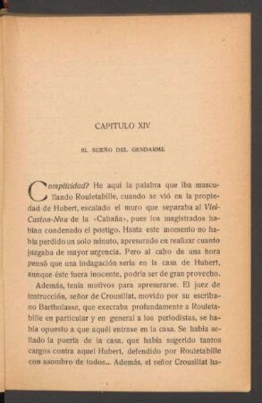 Capítulo XIV - El sueño del gendarme