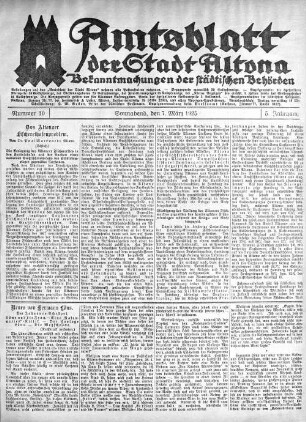 Nummer 10 : Sonnabend, den 7. März 1925
