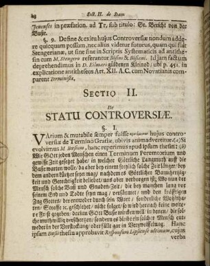 Sectio II. De Statu Controversiæ