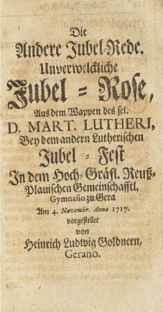 Die Andere Jubel-Rede Unverwelckliche Jubel-Rose ...