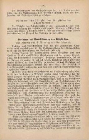 Verfahren bei Ausschliessung von Mitgliedern.
