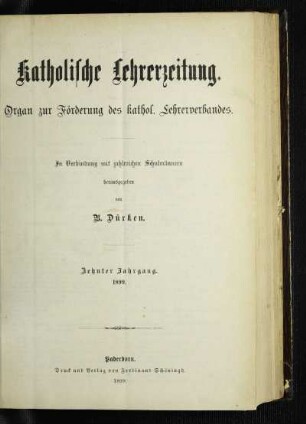 10: Katholische Lehrerzeitung - 10.1899