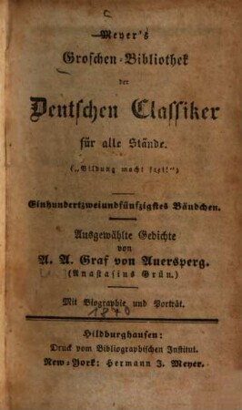 Ausgewählte Gedichte : Mit Biographie und Porträt