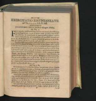 Exercitatio Iustinianea VII. Rspondente Ioachimo Helchero...