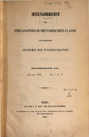 Sitzungsberichte. 35. 1860