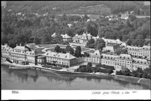 Dresden, Schloss Pillnitz an der Elbe, Luftbild