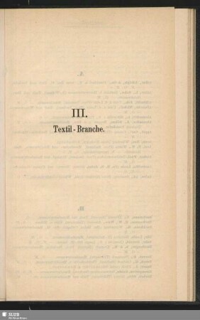 III. Textil-Branche
