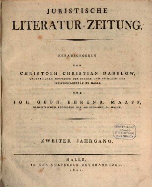 Juristische Literaturzeitung. 2. 1801