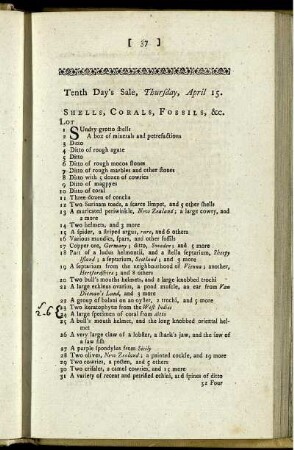 Tenth Day's Sale, Thursday, April 15.