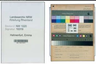 Entnazifizierung Emma Hahnenfurt , geb. 19.11.1899 ()
