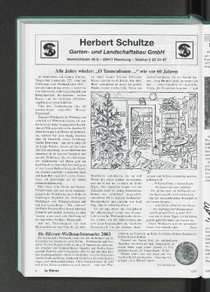 Alle Jahre wieder: " O Tannenbaum ..." wie vor 60 Jahren