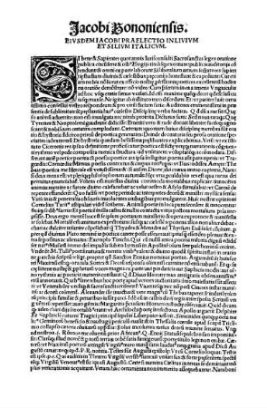 [Jacobi a Cruce Bononien[sis] prelectiones variæ.]