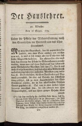 37. Woche, d. 16. Sept. 1775