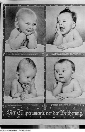 Vier Temperamente vor der Bescherung : Babyporträts