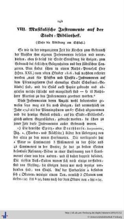 VIII. Musikalische Instrumente auf der Stadt-Bibliothek.
