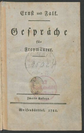 Ernst und Falk : Gespräche für Freymäurer